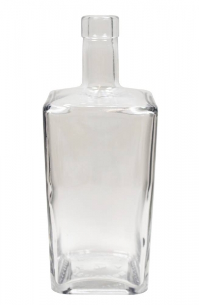 Noel-Klarglasflasche quadratisch 700ml, Mündung 18mm  Lieferung ohne Verschluss, bei Bedarf bitte separat bestellen.